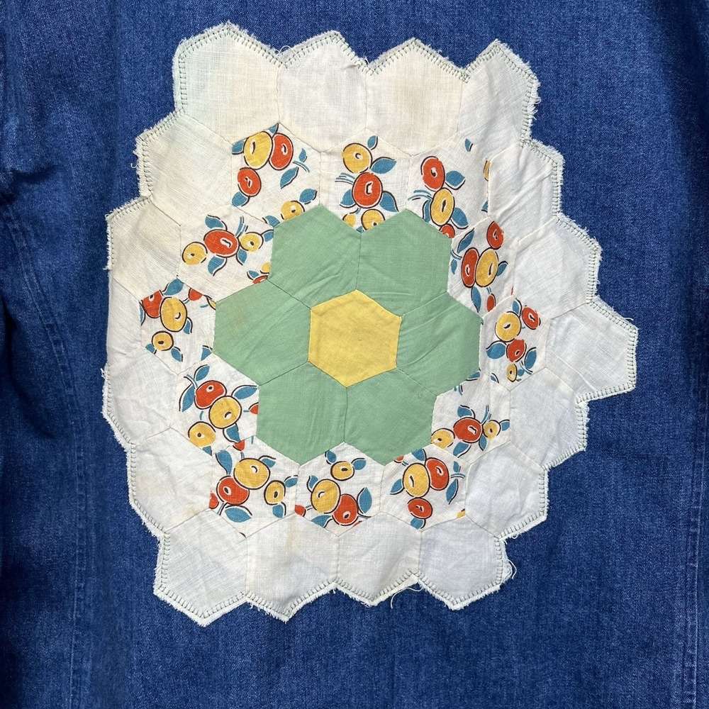 Blue Jean Jacket With Patchwork Design - image 2